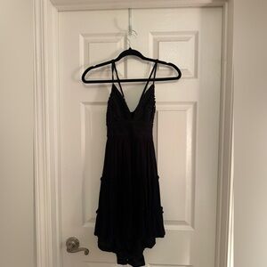 Justify Black Mini Dress with Strappy Details